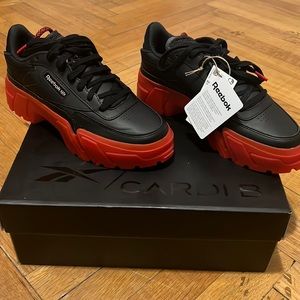 Cardi B Sneakers size 8 , new with tags and box . Red and black . Club B Cardi